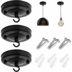 Plafond rosace crochet, 3 pcs plaque de plafond lustre pour lustres / panier de fleur, plaque de plafond ...