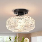 Plafonnier 220 v, ampoule non incluse, globe en verre proche du plafonnier, suspension d'int�rieur vintage ...