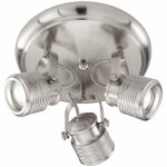 Plafonnier 3 flammes lampe r�tro salon plafonnier 3 spots rond, pivotant, m�tal nickel mat, 3x douilles ...
