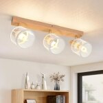Plafonnier 3 spot e14 blanc - bois vintage pivotant 350 spot de plafond pour chambre  coucher couloir ...
