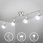 Plafonnier 4 spots orientables 4x5w gu10 barre spots plafond pour salon salle � manger cuisine couloir ...