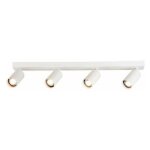 Plafonnier 4 spots orientables pour ampoule gu10 - blanc silumen