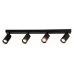 Plafonnier 4 spots orientables noir pour ampoule gu10 - silamp