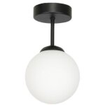 Plafonnier, abat - jour noir, boule en verre, calipso 13 - 827