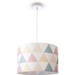 Paco home - plafonnier abat - jour tissu suspension e27 chambre rond lampe � suspension - blanc, design ...