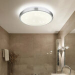 Etc - shop - plafonnier argent pour couloir, effet toile, led, dtecteur de mouvement, ip44, aluminium, ...