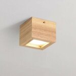 Plafonnier en bois massif carr de style japonais, lampe de plafond  led moderne, salon de sjour nordique, ...