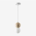 Sklum - plafonnier boule de cristal en travertin davise blanc