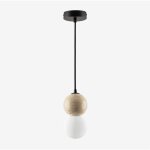 Sklum - plafonnier boule de cristal en travertin davise noir