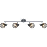 Plafonnier pratique boule grise avec maille en aluminium grossi�re et cristal - mosa