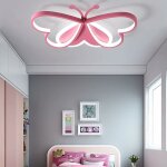 Plafonnier pour chambre d'enfant - design papillon rose - moderne - led - intensit variable - 90 w - ...