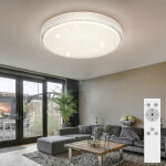 Plafonnier plafonnier chambre lampe salon, effet étoile cct dimmable télécommande, cristaux de métal ... Plafonnier plafonnier chambre lampe salon, effet étoile cct dimmable télécommande, cristaux de métal ...