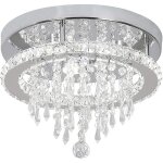 Plafonnier en cristal moderne lustre k9 3 lumires led en acier inoxydable suspension luminaires pour ...
