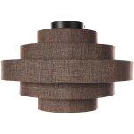 Plafonnier design moderne �clairage suspendu abat - jour en lin marron erebato