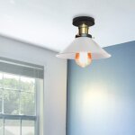 Plafonnier design parapluie chapeau 22cm, lustres retro industriel m�tal e27 , blanc