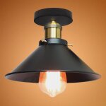 Plafonnier design parapluie chapeau 26cm, lustres retro industriel m�tal e27 , noir