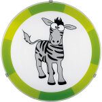 Eglo - plafonnier enfants lampe murale clairage jeu chambre motif zbre rayures vertes grises 94457