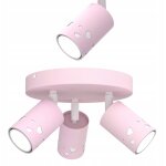 Plafonnier enfant spot fille led gu10 coeur rose