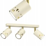 Plafonnier enfant spot led beige coeur �cru dor� gu10