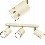 Plafonnier enfant spot led beige �toile �cru dor� gu10