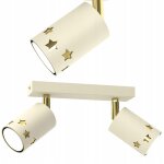 Plafonnier enfant spot led beige �toile �cru dor� gu10