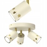 Plafonnier enfant spot led beige �toile �cru dor� gu10