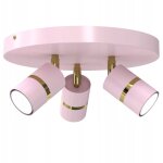 Plafonnier enfant spot orientable led gu10 dor� rose pour fille