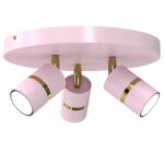 Plafonnier enfant spot orientable led gu10 dor� rose pour fille