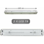 Plafonnier �tanche 2 tubes n�ons t8 g13 120 cm mur - plafond ip65 t8 - 120s