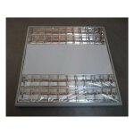 Plafonnier fluo 4x14w apparent blanc 605x605mm parabolique rpv tubes fluo t5 (non incl) ballast lec ...