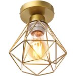 Plafonnier industriel e27 vintage luminaire suspension de plafond abat - jour diamant 16cm pour chambre ...