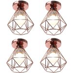 Plafonnier industriel e27 vintage luminaire suspension de plafond abat - jour diamant 16cm pour chambre ...