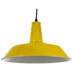 Plafonnier industriel m�tal jaune e27 �36 cm