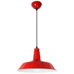 Plafonnier industriel m�tal rouge, e27 �36 cm
