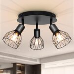 Plafonnier industriel spots et rails de spots noir, rampe spot avec douille e14, barre de spot 40w sans ...
