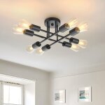 Plafonnier industrielle vintage 4 lampes en m�tal, r�tro lampe de plafond suspension 8 lampes lustres ...