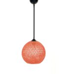 Wellhome - plafonnier en jute, fait main en couleur orange brun - orangebrun Wellhome - plafonnier en jute, fait main en couleur orange brun - orangebrun