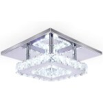 Plafonnier lampe cristal lampe de plafond acier inoxydable led miroir 12w lustre moderne en cristal pour ...