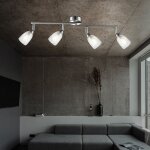 Plafonnier, lampe de salon, barre de spots, plafonnier chrom, salle  manger, spots en verre mobiles ...