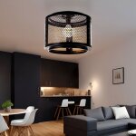 Nowa - plafonnier, lampe de salon, noir et or, lampe rétro, lampe de table à manger, abat - jour rond ... Nowa - plafonnier, lampe de salon, noir et or, lampe rétro, lampe de table à manger, abat - jour rond ...