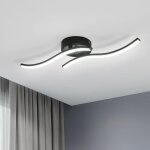 Goeco - plafonnier led, design ondul avec , noir 12w 1100 lumen lumire blanc froid 6500k , lustre moderne ...