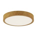 Plafonnier led 18w bois ch�ne 28cm ? blanc neutre 4000k ? protection ip44 pour espaces humides ? installation ...
