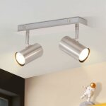 Plafonnier led à 2 lampes gu10 - projecteur de plafond pivotant 330° en nickel, lampe de plafond intérieure ... Plafonnier led à 2 lampes gu10 - projecteur de plafond pivotant 330° en nickel, lampe de plafond intérieure ...