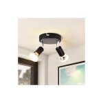 Gbly - plafonnier led, 2 spots pivotants, spot de plafond orientable 350� rond, gu10, �clairage plafond ...