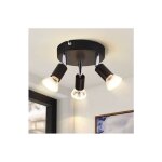 Gbly - plafonnier led, 3 spots pivotants, spot de plafond orientable 350 rond, gu10, clairage plafond ...