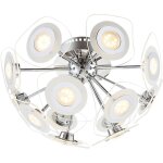 Plafonnier led design 31, 2 watts lumi�re en verre chrom� globo 40710 - 13d