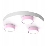 Plafonnier led 3x gx53, pour enfants, jeunes, blanc, rose