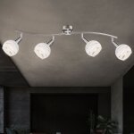 Globo lighting - plafonnier plafonnier led � 4 lampes, plafonnier orientable avec abat - jour en verre, ...