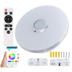 Plafonnier led bluetooth 30 cm avec haut - parleur ? lampe de plafond ronde rgb multicolore pour chambre ...