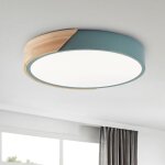 Plafonnier led bois, dimmable lampes de plafond rond int�rieur avec t�l�commande, 36w pour pour salon, ...